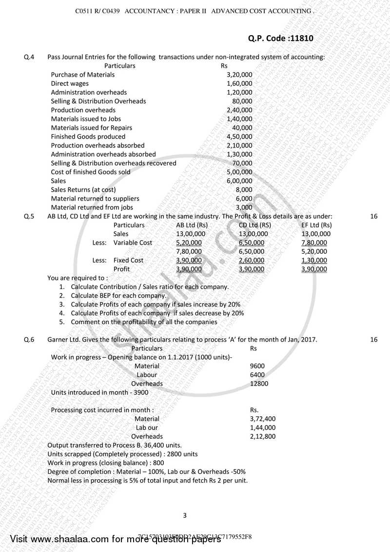 buy cost accounting papers