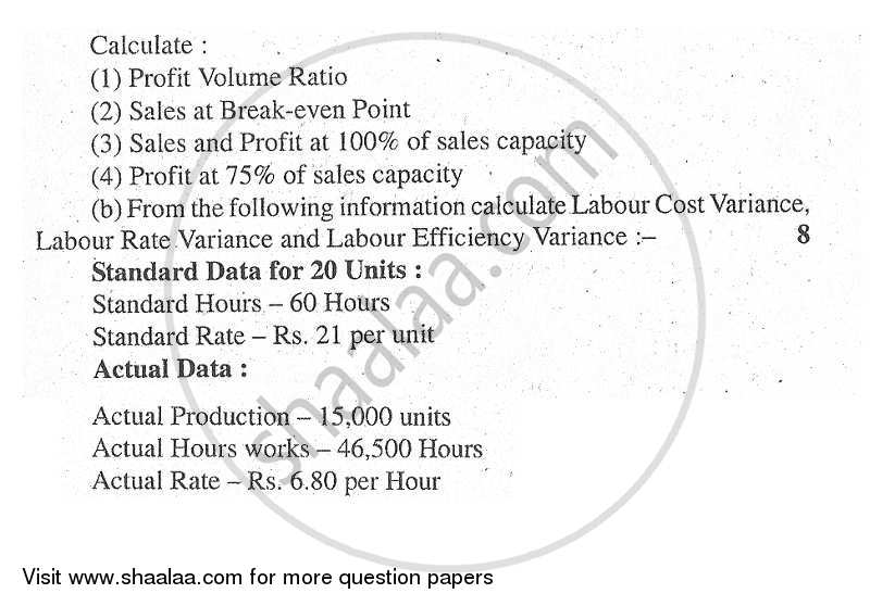 Advanced Cost Accounting 2011-2012 - M.Com. - Part 1 - University of Mumbai question paper with PDF download
