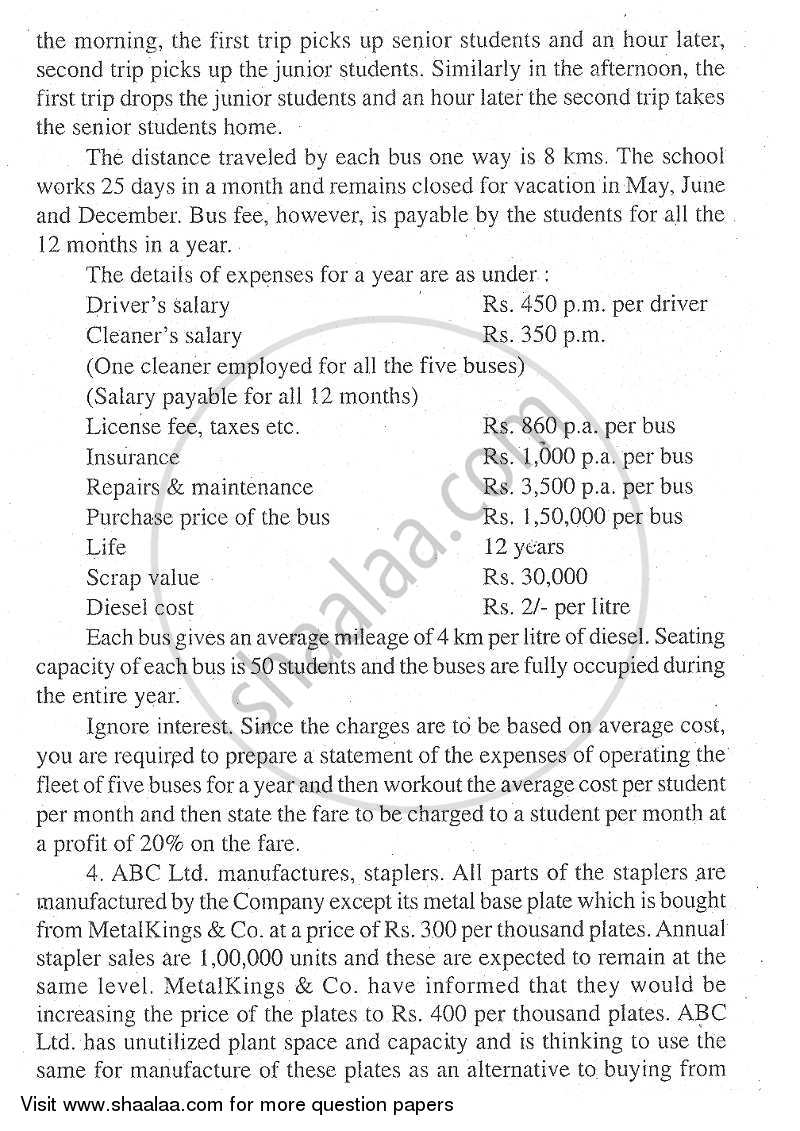 Advanced Cost Accounting 2011-2012 - M.Com. - Part 1 - University of Mumbai question paper with PDF download