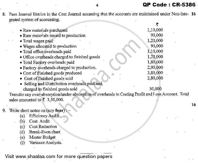 Advanced Cost Accounting 2013-2014 - M.Com. - Part 1 - University of Mumbai question paper with PDF download