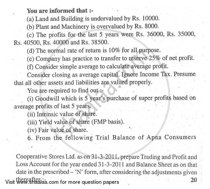 Advanced Financial Accounting 2011-2012 - M.Com. - Part 1 - University of Mumbai question paper with PDF download