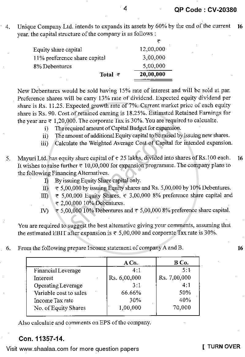 Advanced Financial Management 2013-2014 - M.Com. - Part 2 - University of Mumbai question paper with PDF download