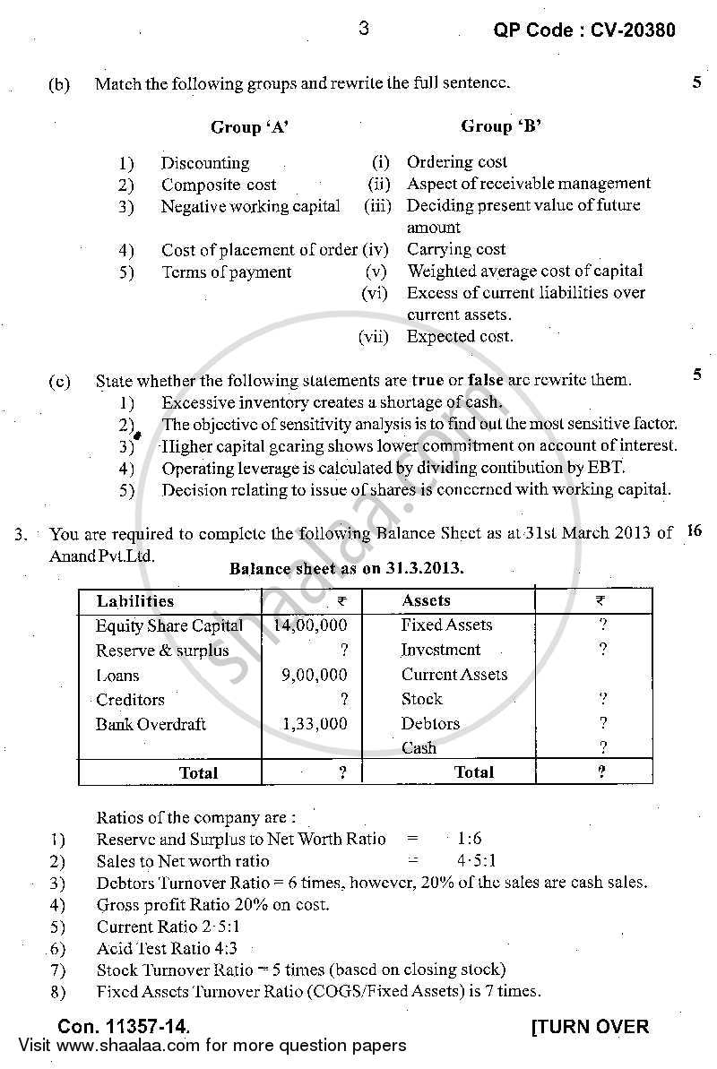 Advanced Financial Management 2013-2014 - M.Com. - Part 2 - University of Mumbai question paper with PDF download