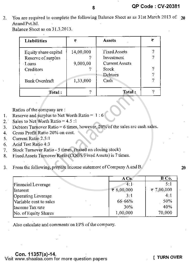 Advanced Financial Management 2013-2014 - M.Com. - Part 2 - University of Mumbai question paper with PDF download