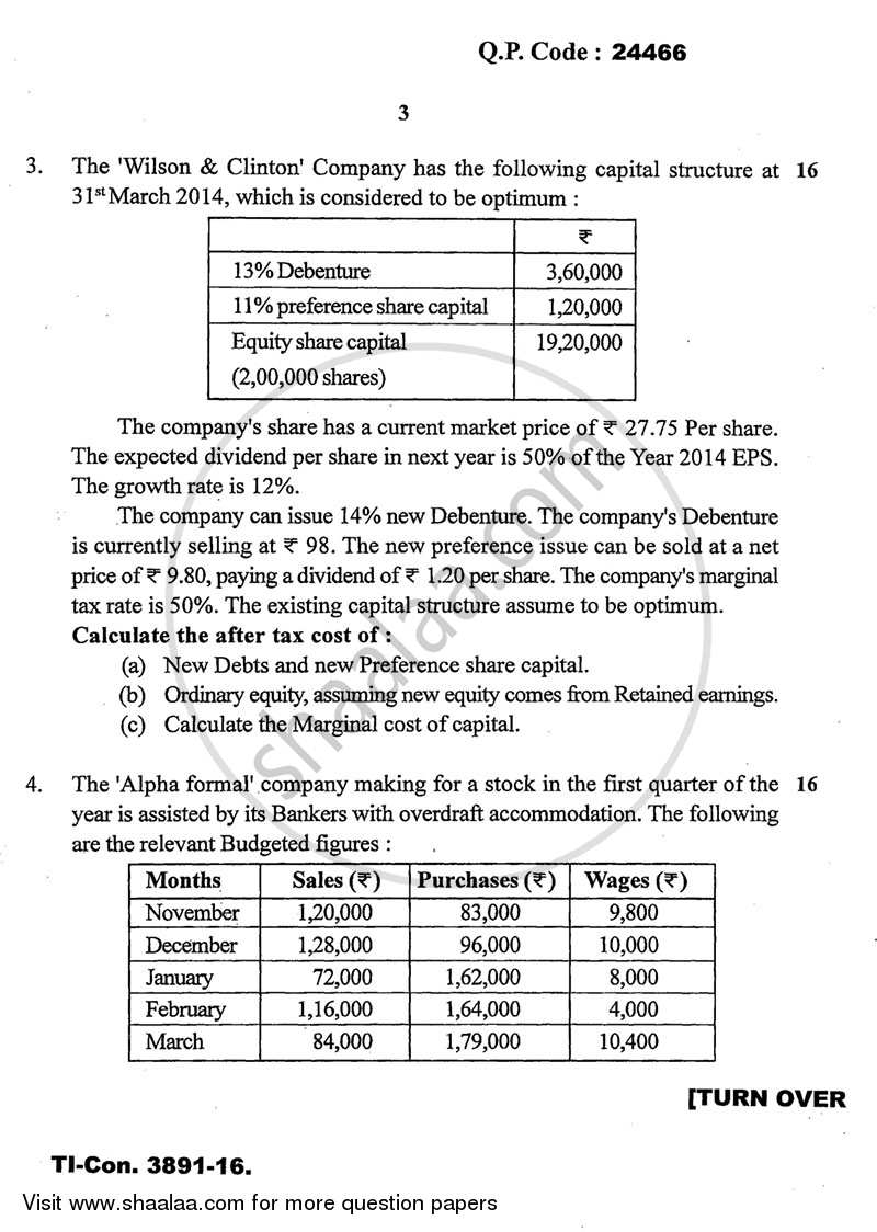 Advanced Financial Management 2015-2016 - M.Com. - Part 2 - University of Mumbai question paper with PDF download