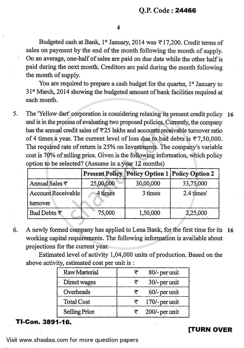 Advanced Financial Management 2015-2016 - M.Com. - Part 2 - University of Mumbai question paper with PDF download