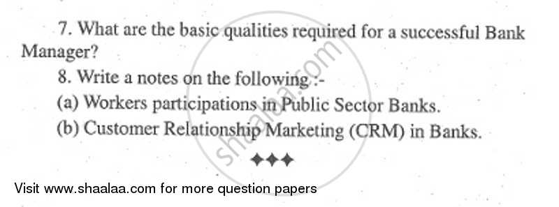 Commercial Banking Management 2011-2012 - M.Com. - Part 1 - University of Mumbai question paper with PDF download