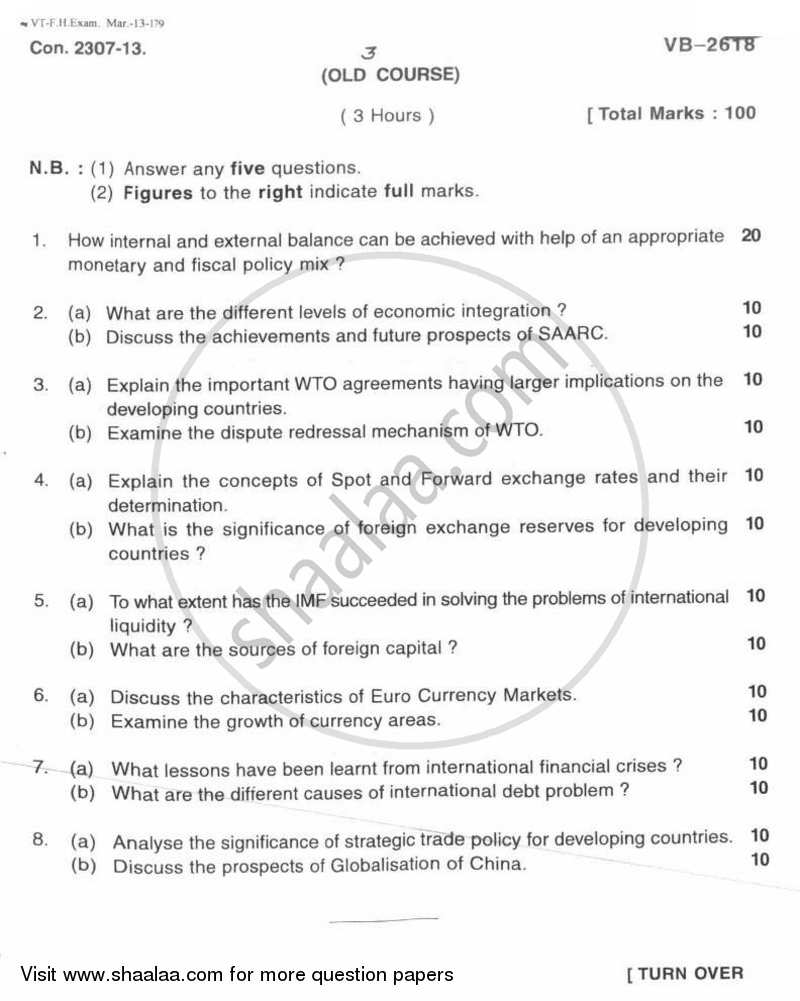 Economics of Global Trade and Finance 2012-2013 - M.Com. - Part 1 - University of Mumbai question paper with PDF download