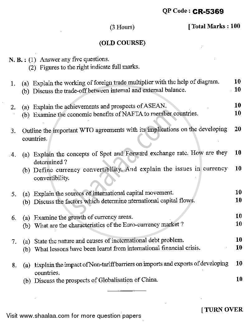Economics of Global Trade and Finance 2013-2014 - M.Com. - Part 1 - University of Mumbai question paper with PDF download