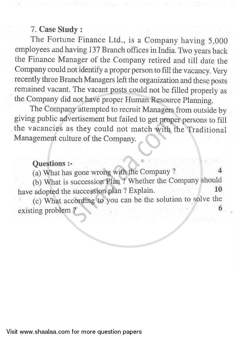 Human Resource Management 2011-2012 - M.Com. - Part 1 - University of Mumbai question paper with PDF download