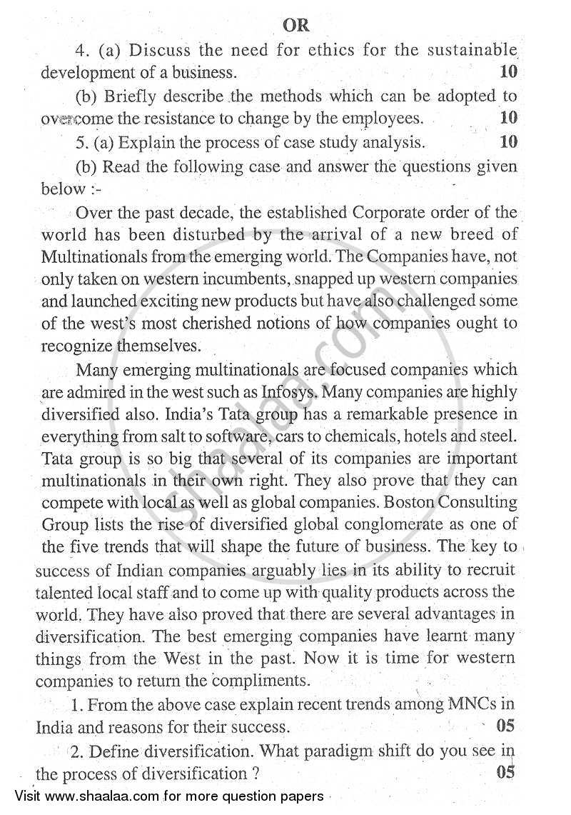 Strategic Management 2011-2012 - M.Com. - Part 1 - University of Mumbai question paper with PDF download