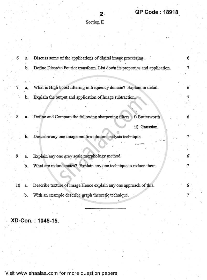 Artificial Intelligence and Image Processing 2014-2015 - M.Sc. - Part 2 - University of Mumbai question paper with PDF download