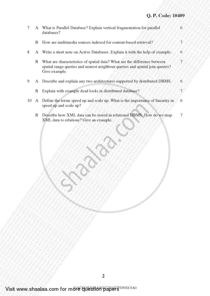 Data Warehousing and Mining and Advanced Database Systems 2016-2017 - M.Sc. -  - University of Mumbai question paper with PDF download