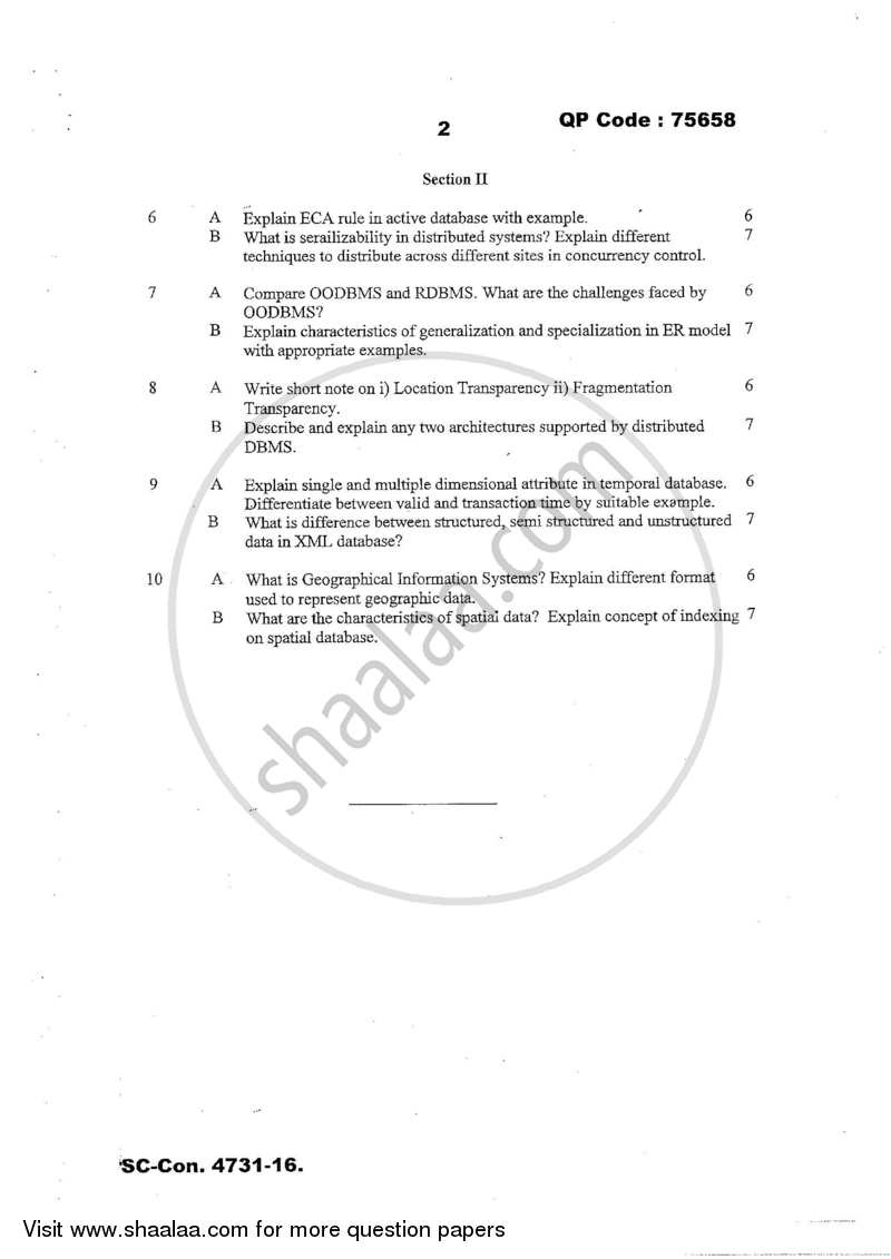 Data Warehousing and Mining and Advanced Database Systems 2016-2017 - M.Sc. -  - University of Mumbai question paper with PDF download