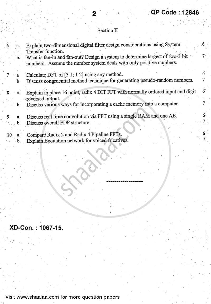 Digital Signal Processing 1 and 2 2014-2015 - M.Sc. -  - University of Mumbai question paper with PDF download