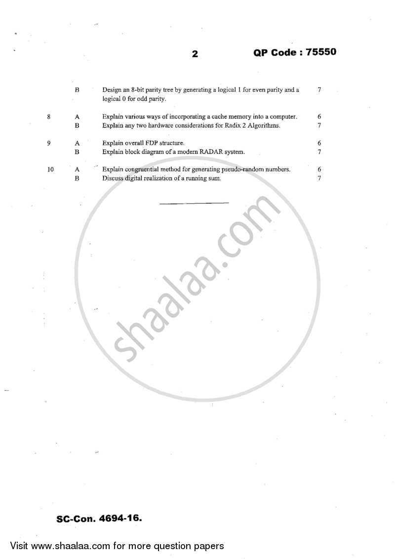 Digital Signal Processing 1 and 2 2016-2017 - M.Sc. -  - University of Mumbai question paper with PDF download