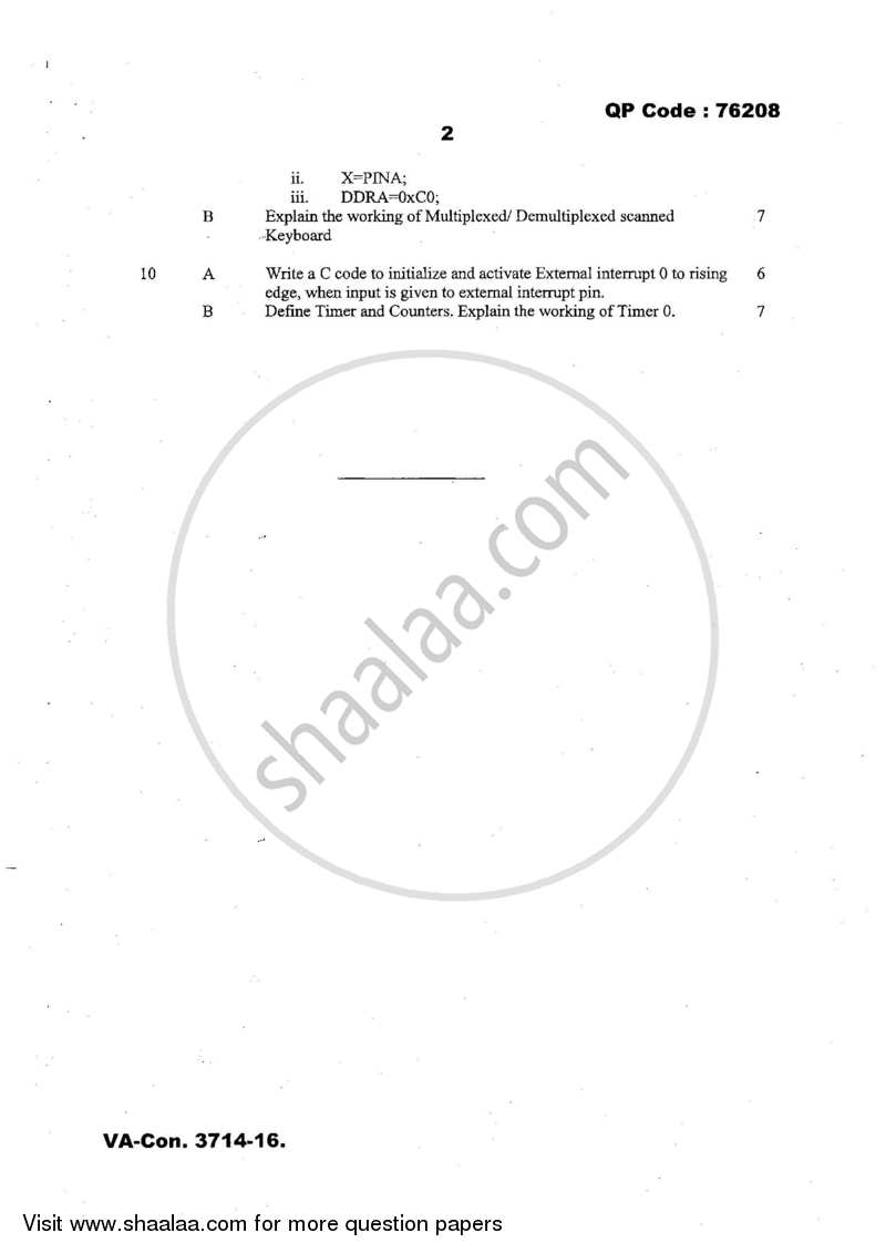 Distributed Computing and Embedded Systems 2016-2017 - M.Sc. - Part 2 - University of Mumbai question paper with PDF download