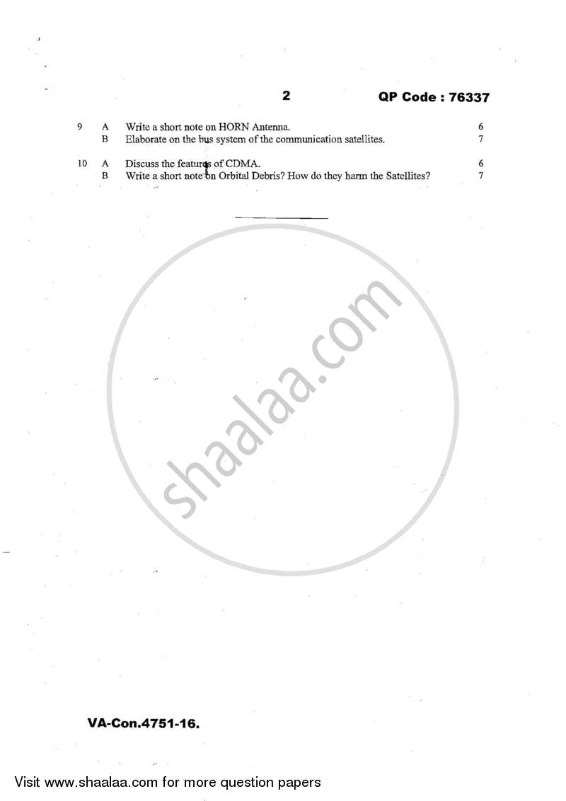 Enterprise Networking and Satellite Communication 2016-2017 - M.Sc. - Part 2 - University of Mumbai question paper with PDF download