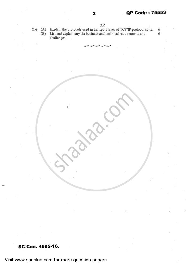 Mobile Computing 2016-2017 - M.Sc. - Semester 1 - University of Mumbai question paper with PDF download