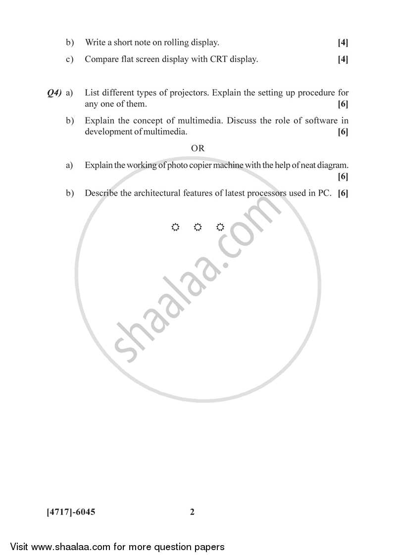 Audio, Video and Office Equipments - B 2014-2015 Semester 4 (FYBSc) - University of Pune question paper with PDF download