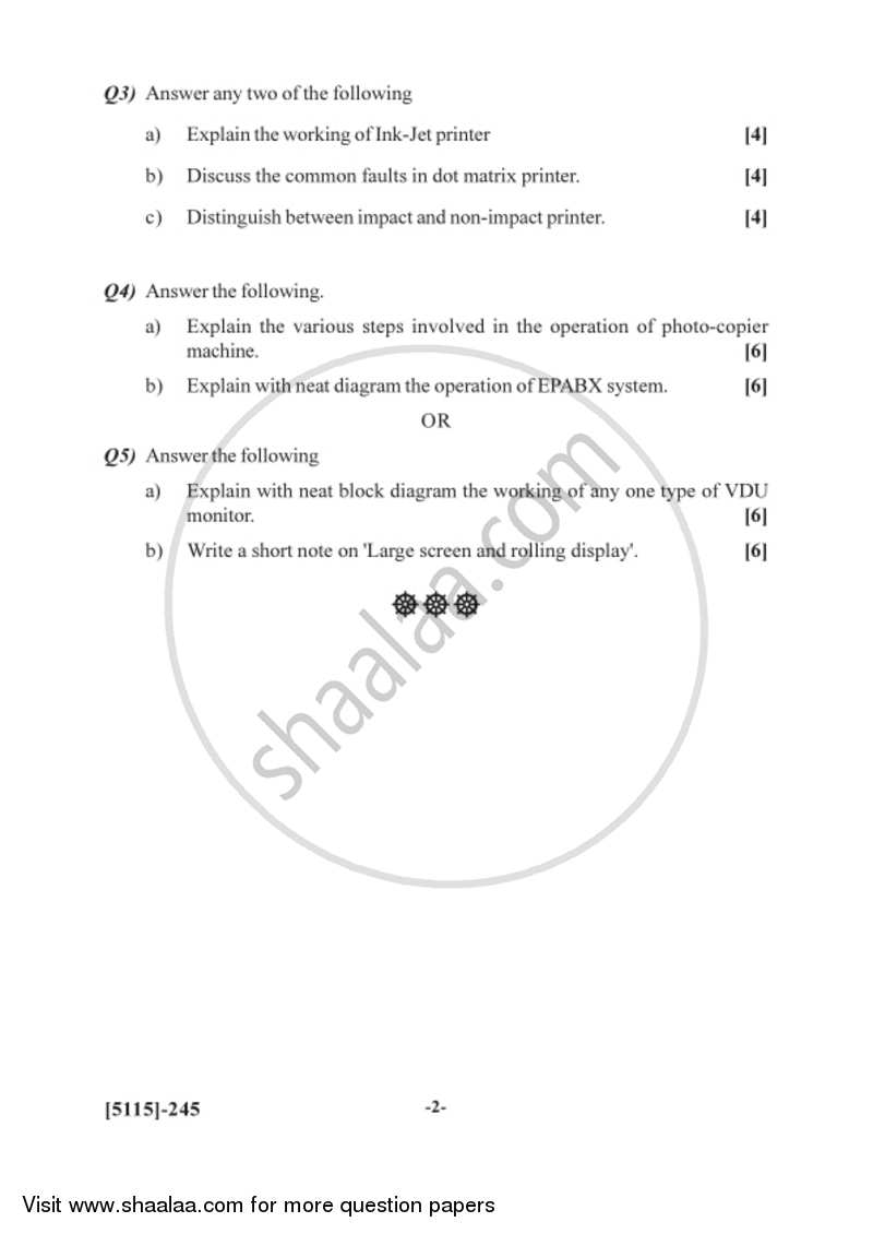 Audio, Video and Office Equipments - B 2016-2017 Semester 4 (FYBSc) - University of Pune question paper with PDF download