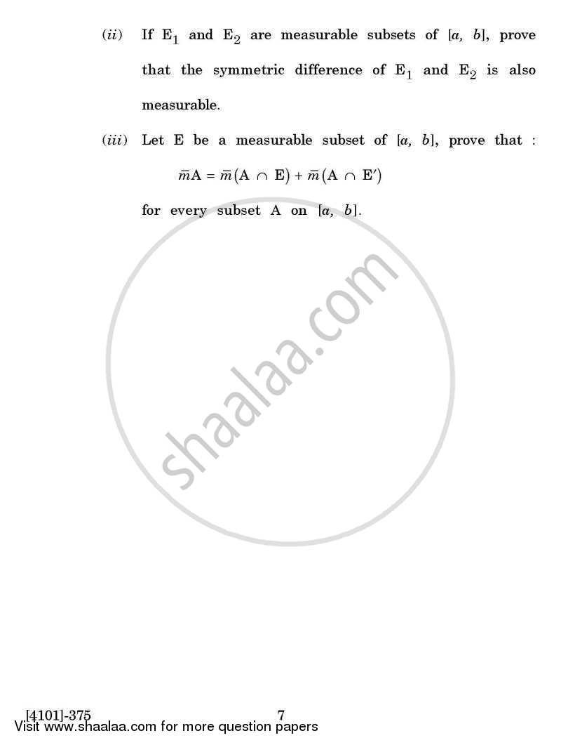Applied Mathematics General Paper 3- Real Analysis and Lebesgue Integration 2011-2012 - B.A. - 3rd Year (TYBA) - University of Pune question paper with PDF download