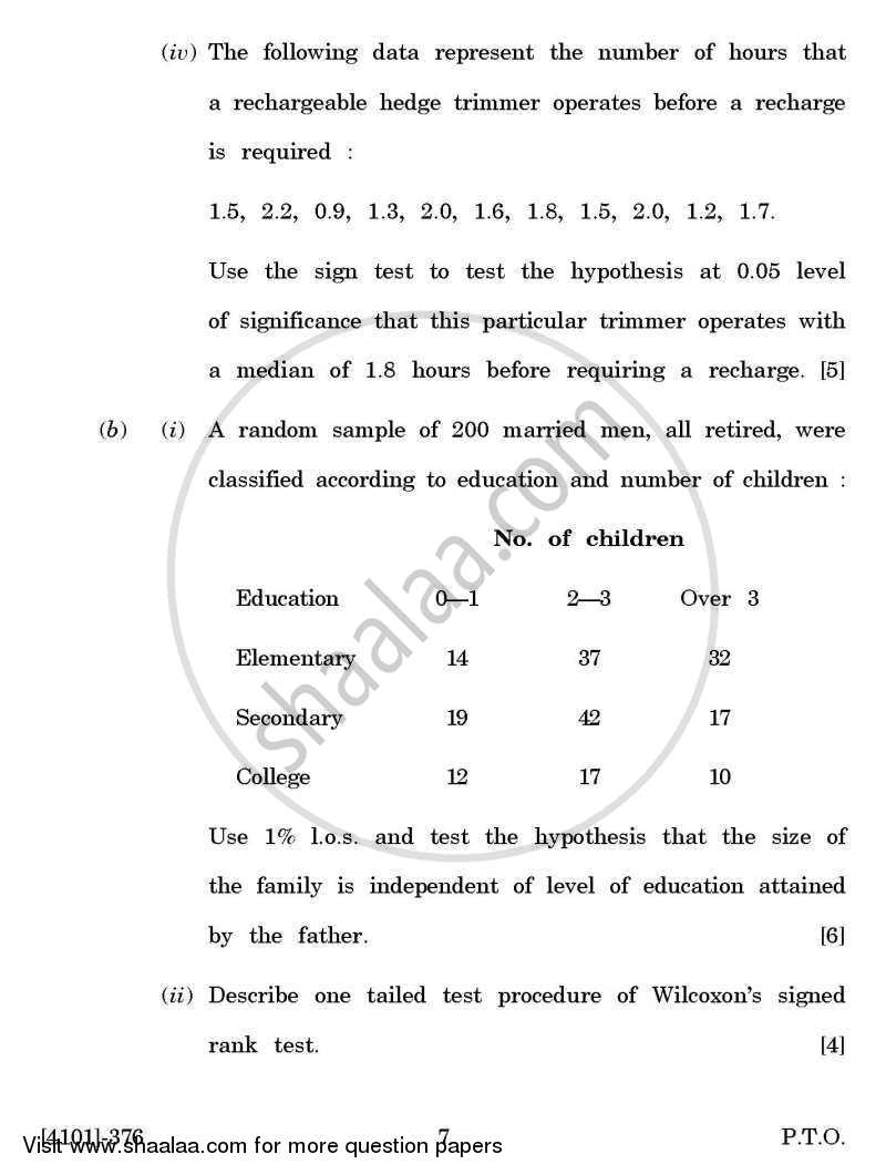 Applied Statistics General Paper 3- Applications of Statistics 2011-2012 - B.A. - 3rd Year (TYBA) - University of Pune question paper with PDF download