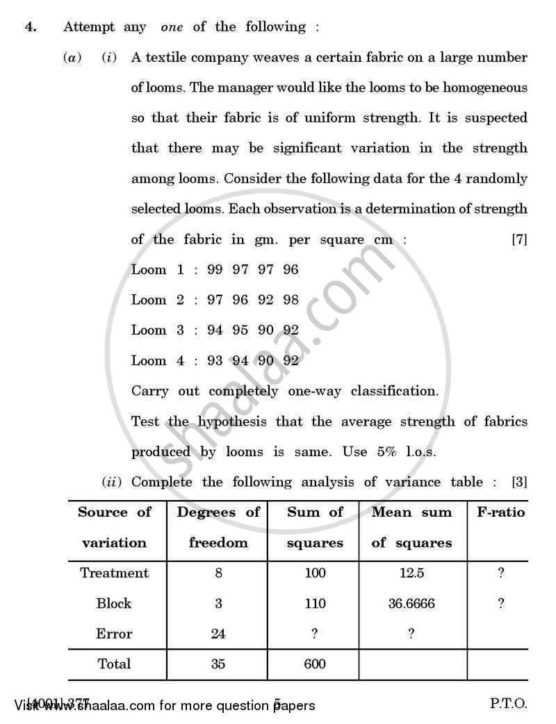 Applied Statistics General Paper 3- Applications of Statistics 2011-2012 - B.A. - 3rd Year (TYBA) - University of Pune question paper with PDF download