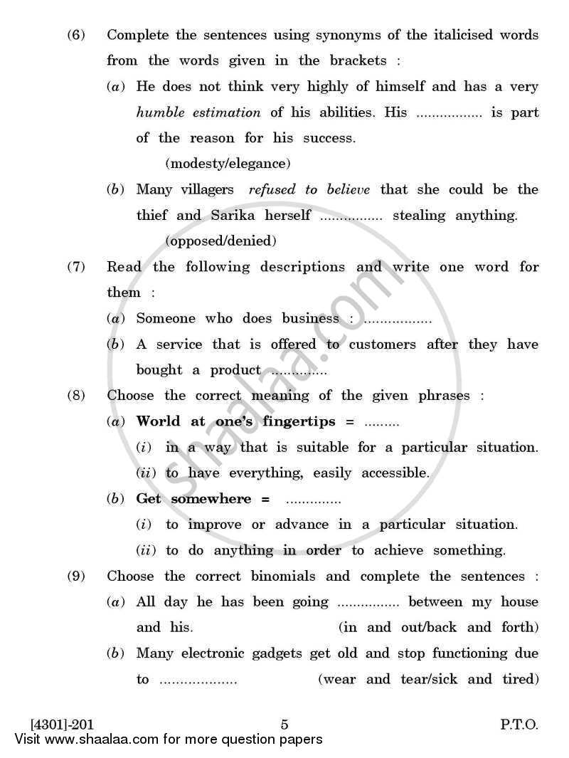 Compulsory English 2012-2013 - B.A. - 2nd Year (SYBA) - University of Pune question paper with PDF download