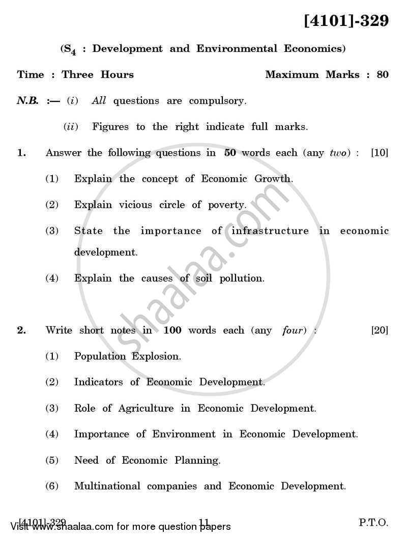 Economics Special Paper 4- Quantitative Techniques 2011-2012 - B.A. - 3rd Year (TYBA) - University of Pune question paper with PDF download