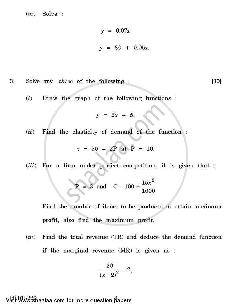 Economics Special Paper 4- Quantitative Techniques 2012-2013 - B.A. - 3rd Year (TYBA) - University of Pune question paper with PDF download