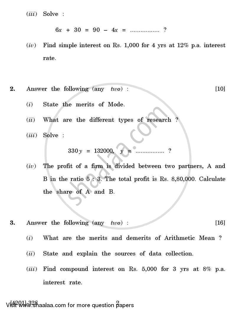 Economics Special Paper 4- Quantitative Techniques 2012-2013 - B.A. - 3rd Year (TYBA) - University of Pune question paper with PDF download