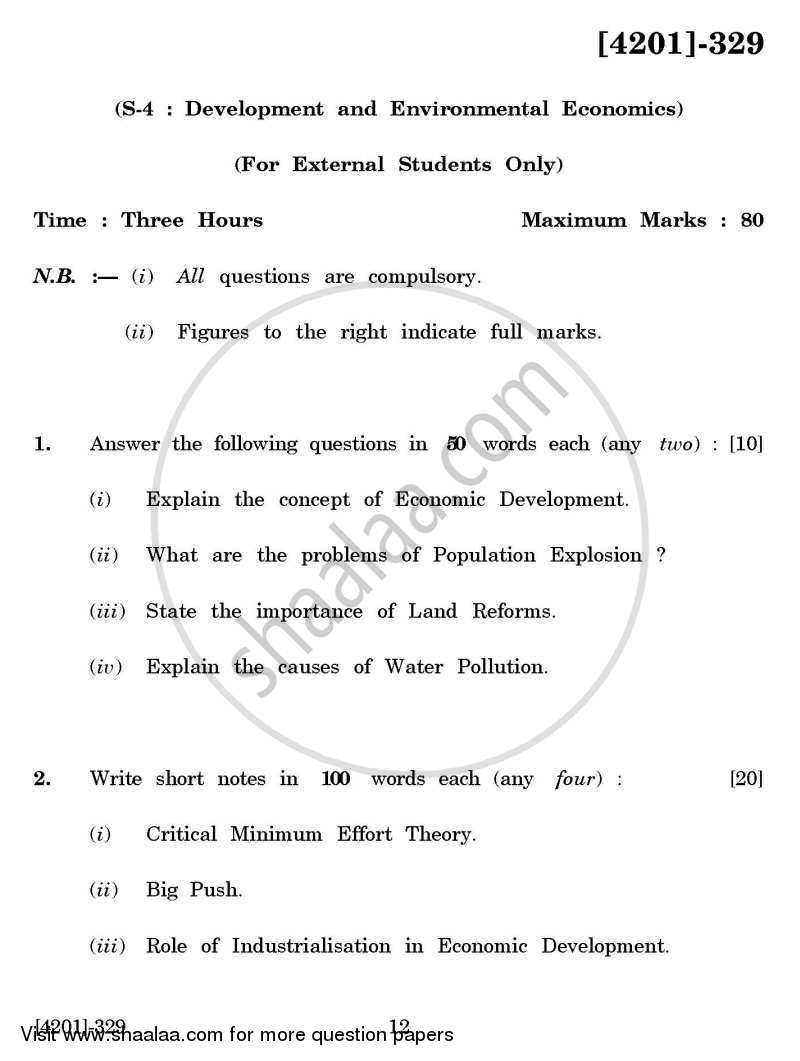 Economics Special Paper 4- Quantitative Techniques 2012-2013 - B.A. - 3rd Year (TYBA) - University of Pune question paper with PDF download