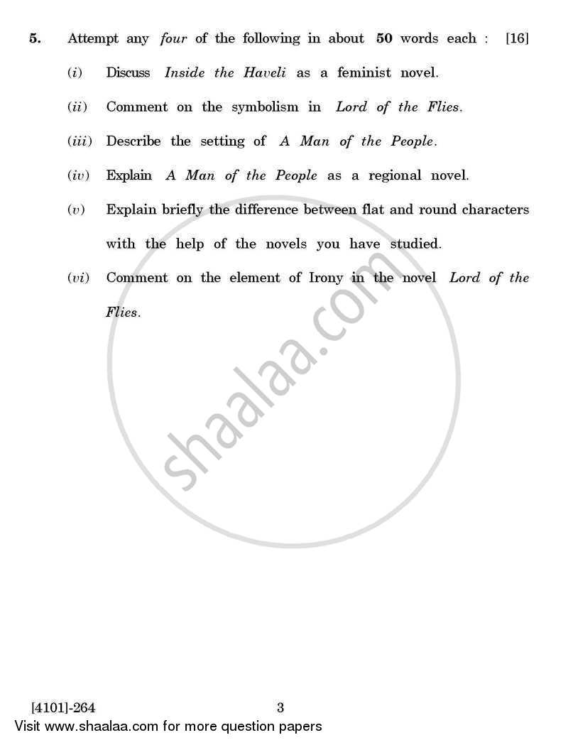 English General Paper 2- Understanding Fiction 2011-2012 - B.A. - 2nd Year (SYBA) - University of Pune question paper with PDF download