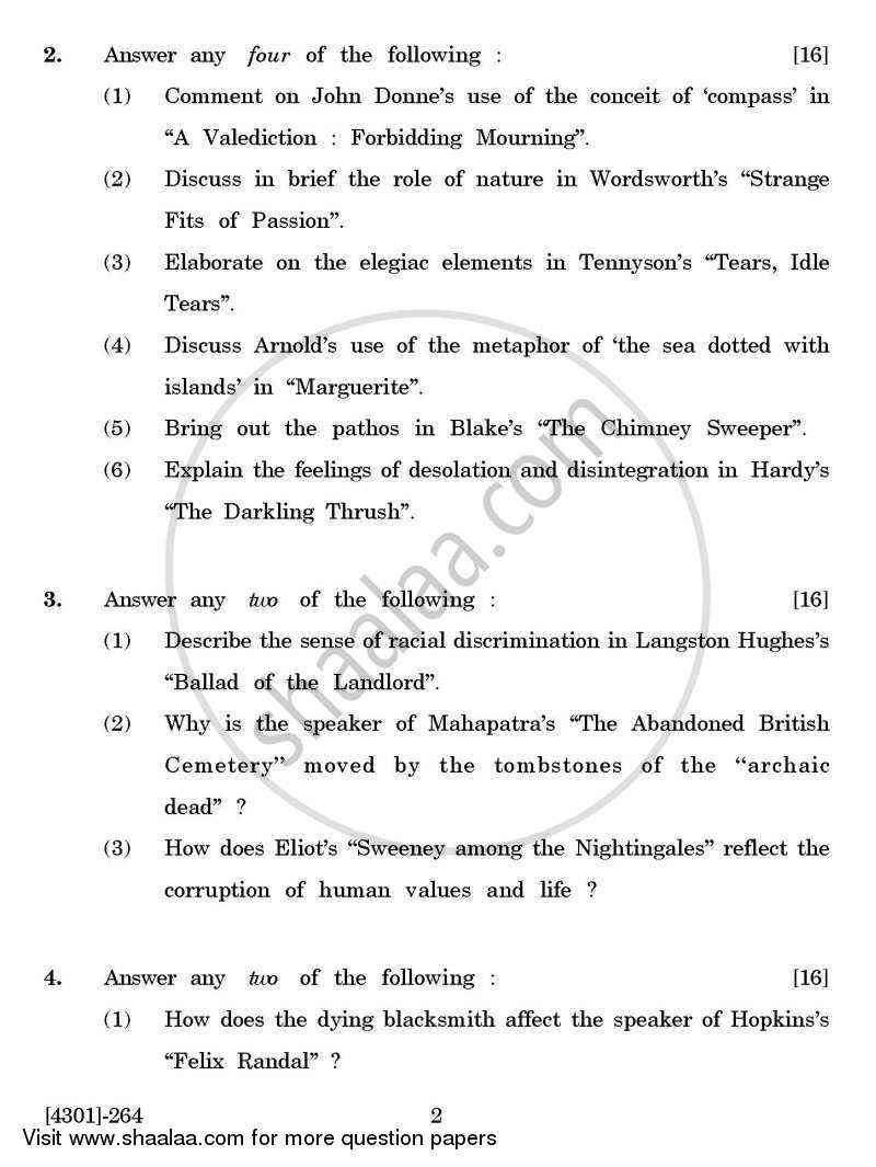 English Special Paper 2- Understanding Poetry 2012-2013 - B.A. - 2nd Year (SYBA) - University of Pune question paper with PDF download