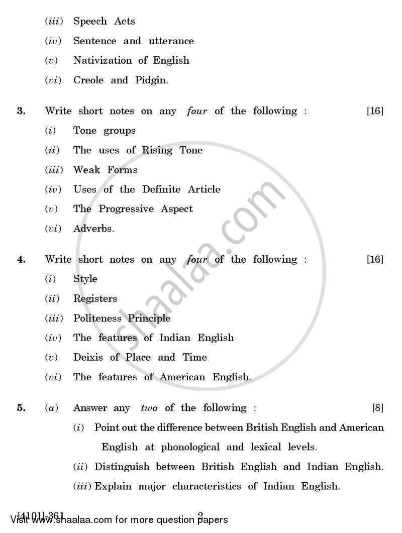English Special Paper 3- Introduction to the Study of English Language 2011-2012 - B.A. - 3rd Year (TYBA) - University of Pune question paper with PDF download