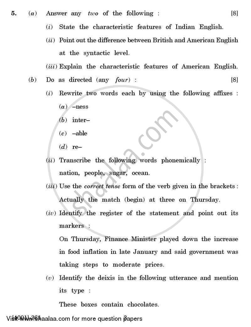 English Special Paper 3- Introduction to the Study of English Language 2011-2012 - B.A. - 3rd Year (TYBA) - University of Pune question paper with PDF download
