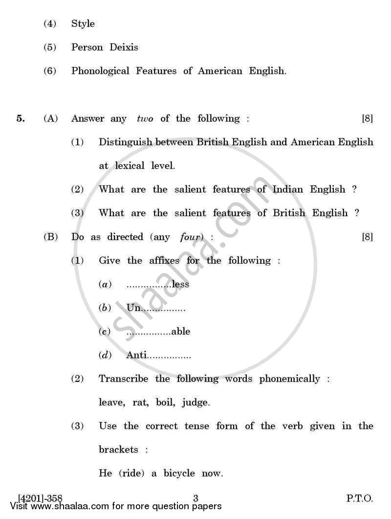 English Special Paper 3- Introduction to the Study of English Language 2012-2013 - B.A. - 3rd Year (TYBA) - University of Pune question paper with PDF download