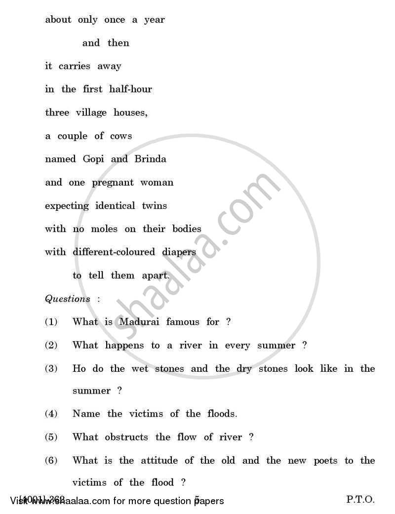 English Special Paper 4- Introduction to Literary Criticism and Critical Appreciation 2011-2012 - B.A. - 3rd Year (TYBA) - University of Pune question paper with PDF download