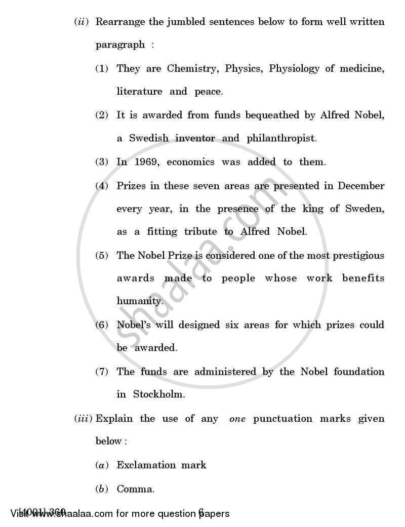 Enriching Oral and Written Communication 2011-2012 - B.A. - 3rd Year (TYBA) - University of Pune question paper with PDF download