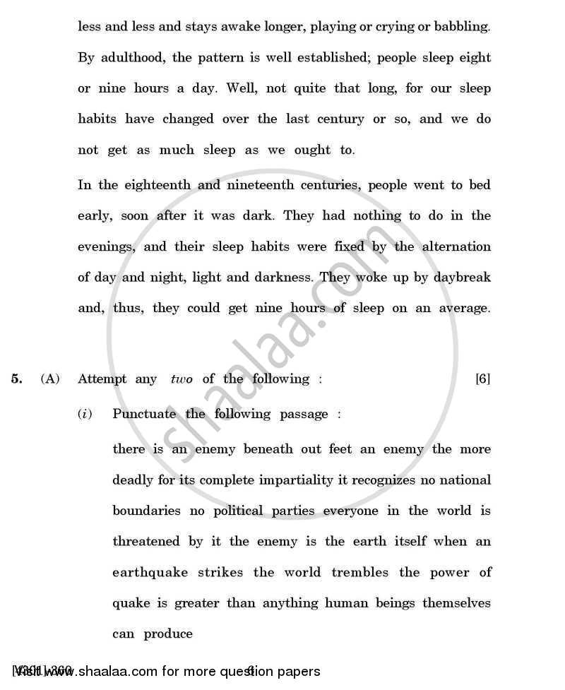 Enriching Oral and Written Communication 2012-2013 - B.A. - 3rd Year (TYBA) - University of Pune question paper with PDF download