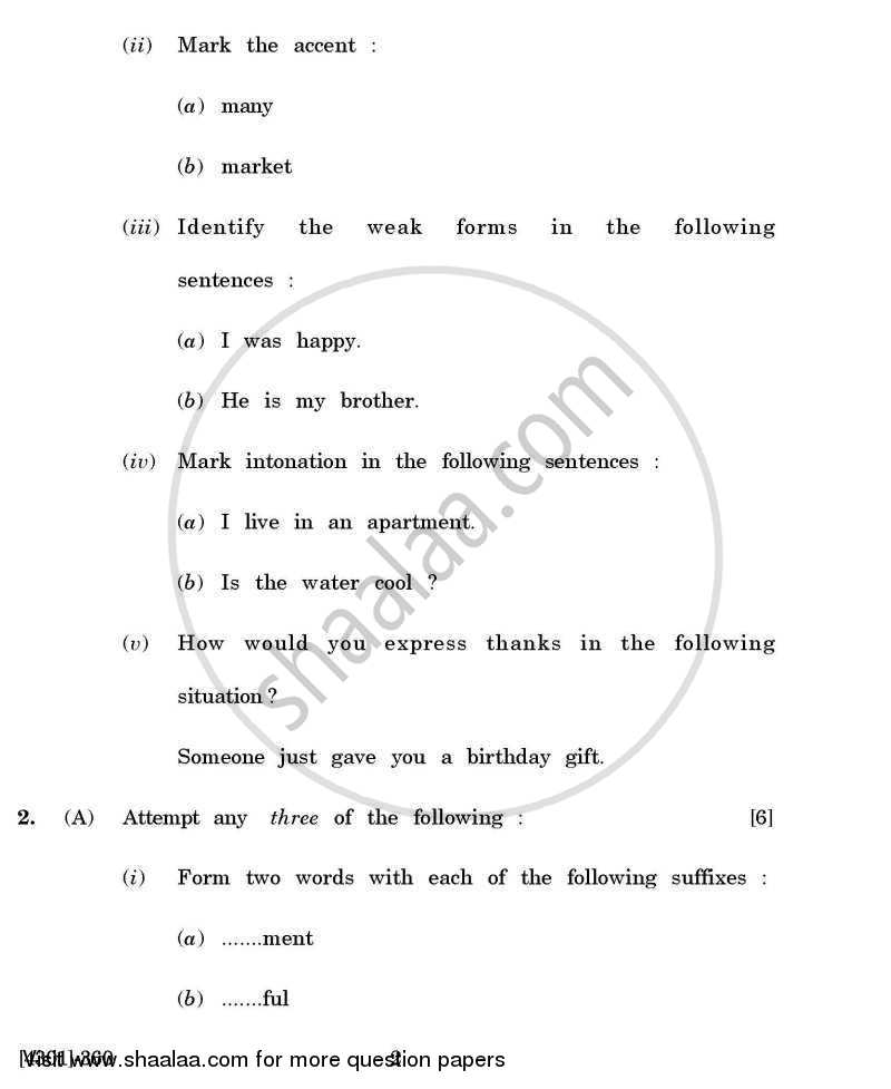 Enriching Oral and Written Communication 2012-2013 - B.A. - 3rd Year (TYBA) - University of Pune question paper with PDF download