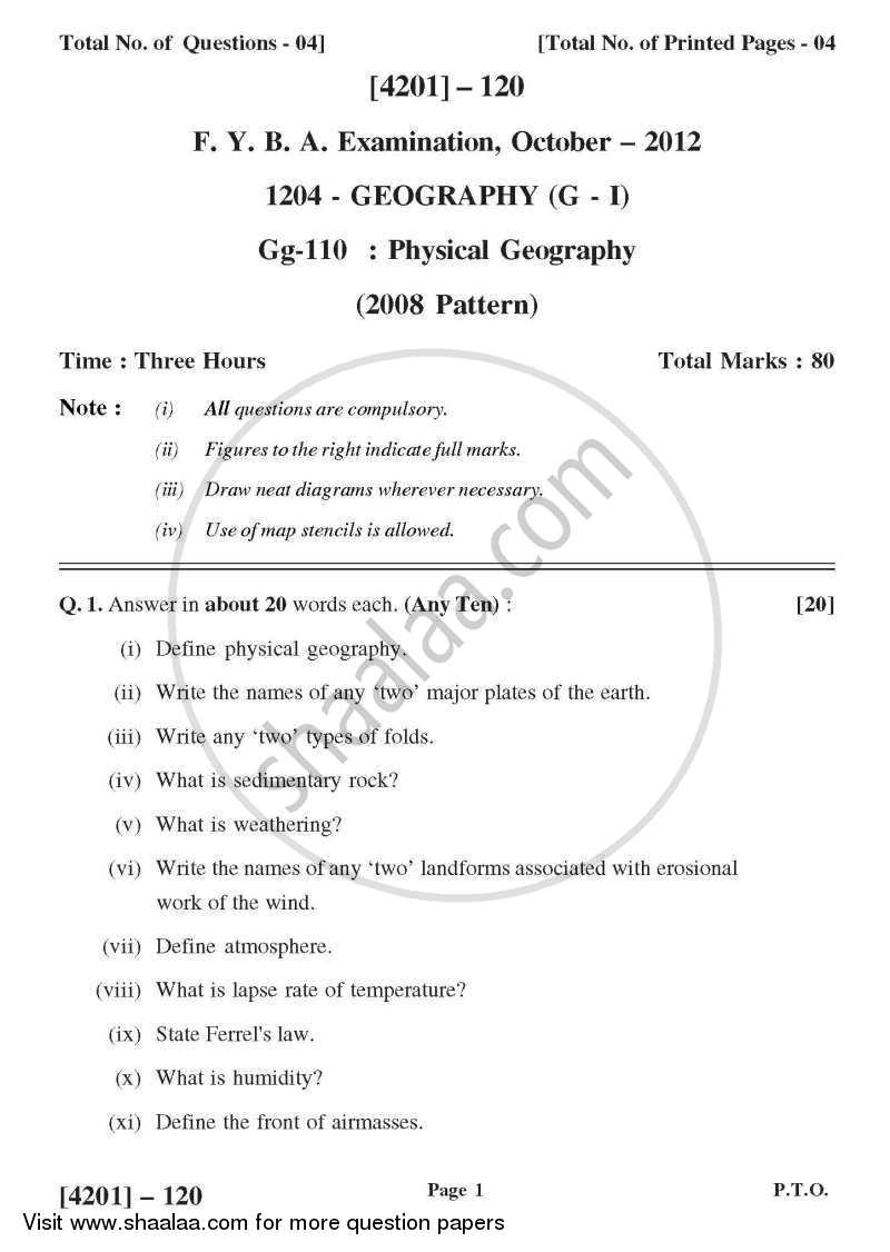 ba 1st year geography assignment