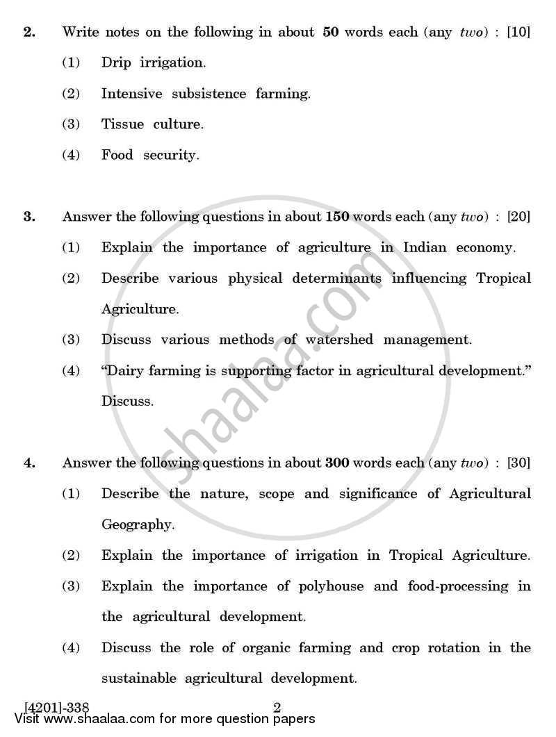 Geography General Paper 3- Geography of Tropical Agriculture 2012-2013 - B.A. - 3rd Year (TYBA) - University of Pune question paper with PDF download