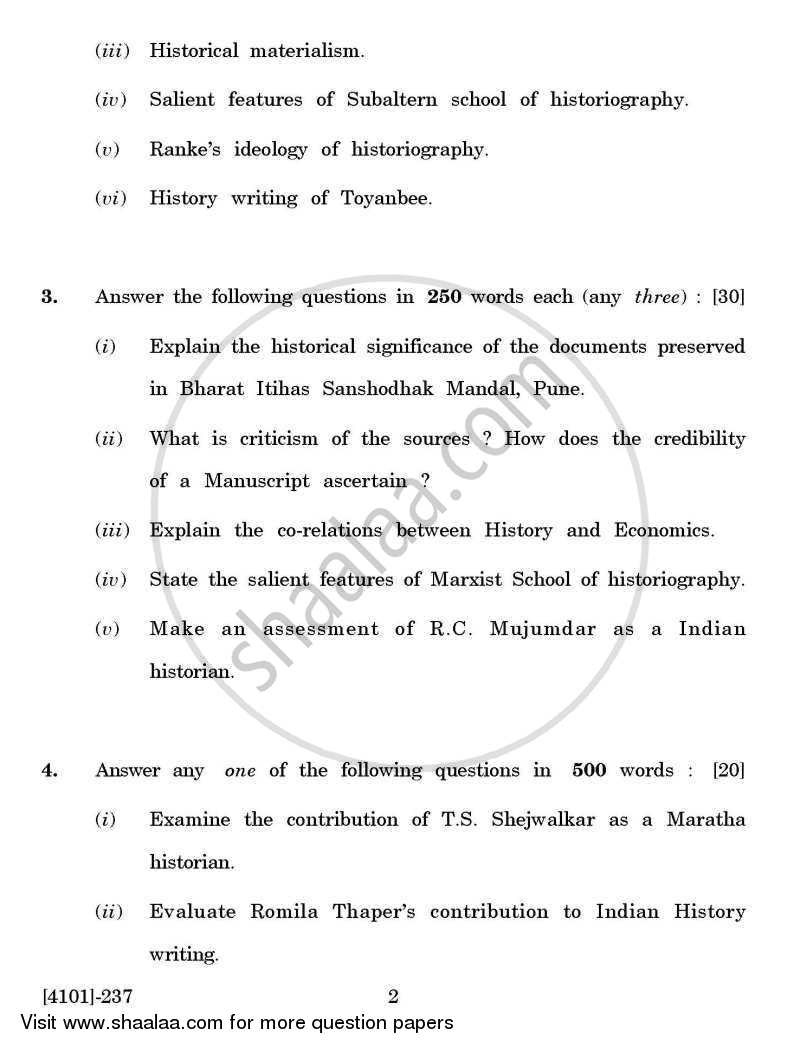 History Special Paper 1- Introduction to History 2011-2012 - B.A. - 2nd Year (SYBA) - University of Pune question paper with PDF download