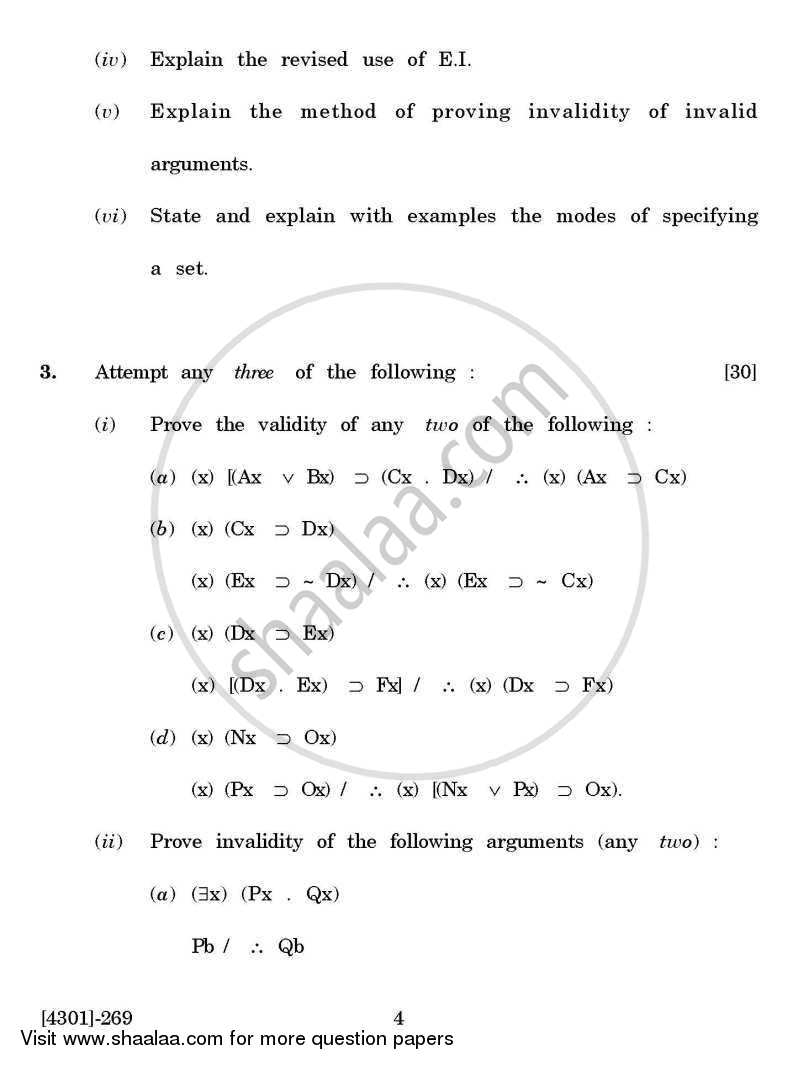 Logic and Methodology of Science General Paper 2- Formal and Relational Logic 2012-2013 - B.A. - 2nd Year (SYBA) - University of Pune question paper with PDF download