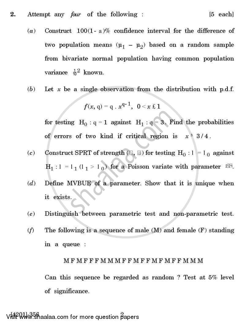 Mathematical Statistics General Paper 3- Statistical Inference 2012-2013 - B.A. - 3rd Year (TYBA) - University of Pune question paper with PDF download