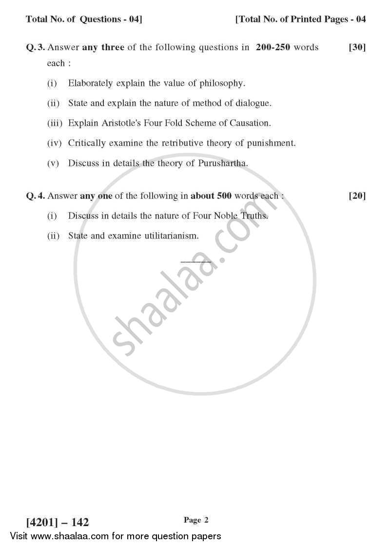 Philosophy General Paper 1- Introduction to Philosophy 2012-2013 - B.A. - 1st Year (FYBA) - University of Pune question paper with PDF download