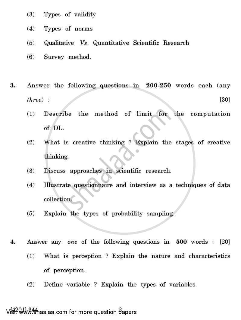 Psychology Special Paper 3- Experimental Psychology and Scientific Research 2012-2013 - B.A. - 3rd Year (TYBA) - University of Pune question paper with PDF download