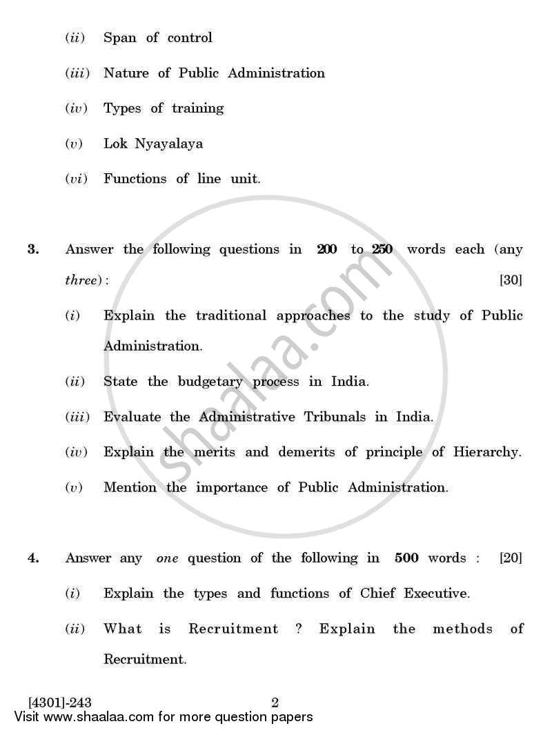 Public Administration General Paper 2- Theory of Public Administration 2012-2013 - B.A. - 2nd Year (SYBA) - University of Pune question paper with PDF download